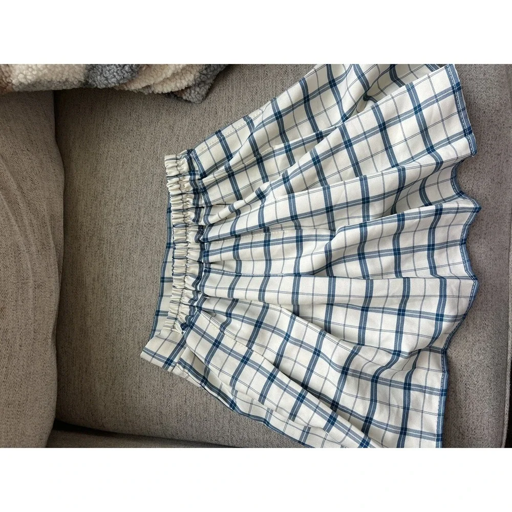 Princess Polly Blue White Plaid Pleated School Girl Lona Mini Skirt NWT XS/S - Picture 4 of 6